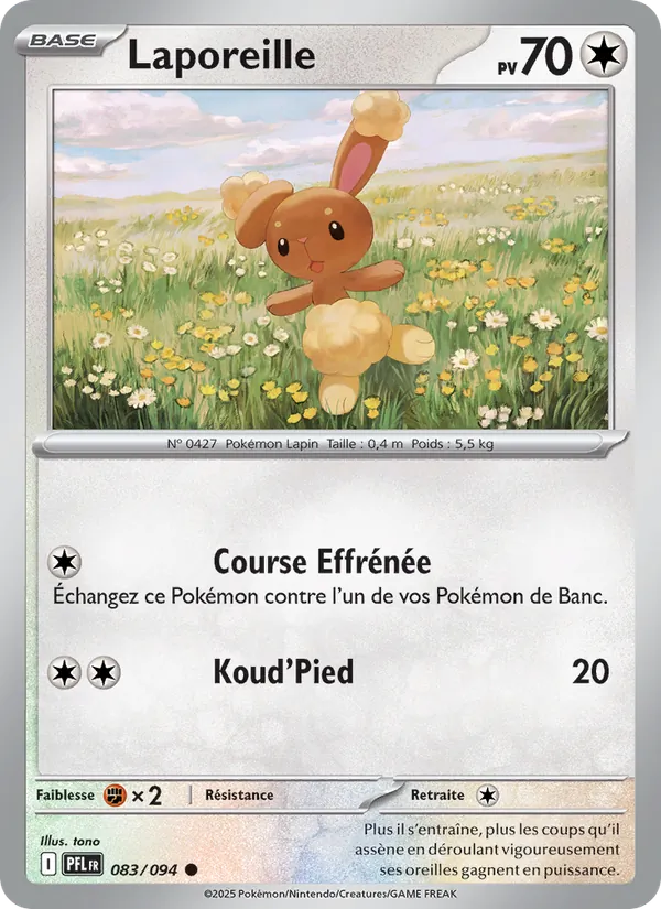 Carte Pokémon Laporeille 083/94 de l'extension Flammes Fantasmagoriques