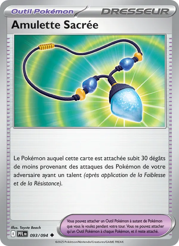Carte Pokémon Amulette Sacrée 093/94 de l'extension Flammes Fantasmagoriques