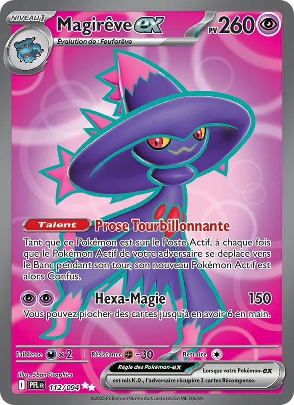 Carte Pokémon Magirêve-ex 112/94 de l'extension Flammes Fantasmagoriques
