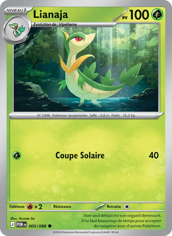 Carte Pokémon Lianaja 005/88 de l'extension Équilibre Parfait