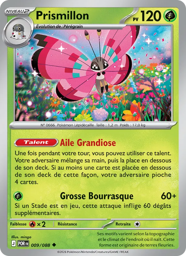 Carte Pokémon Prismillon 009/88 de l'extension Équilibre Parfait