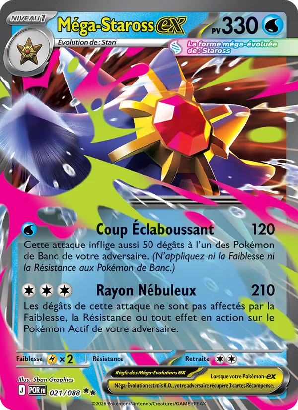 Carte Pokémon Méga-Staross-ex 021/88 de l'extension Équilibre Parfait