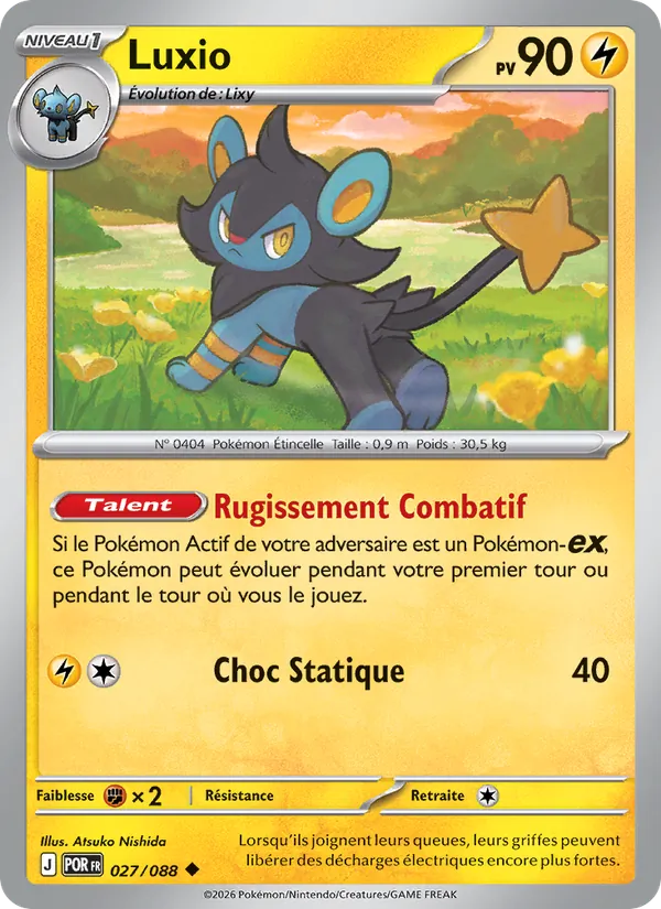 Carte Pokémon Luxio 027/88 de l'extension Équilibre Parfait