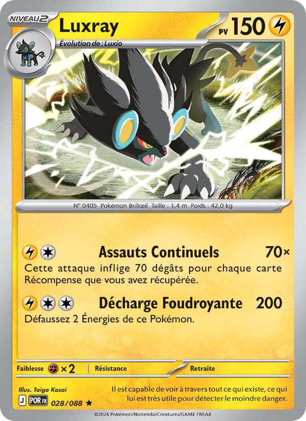 Carte Pokémon Luxray 028/88 de l'extension Équilibre Parfait