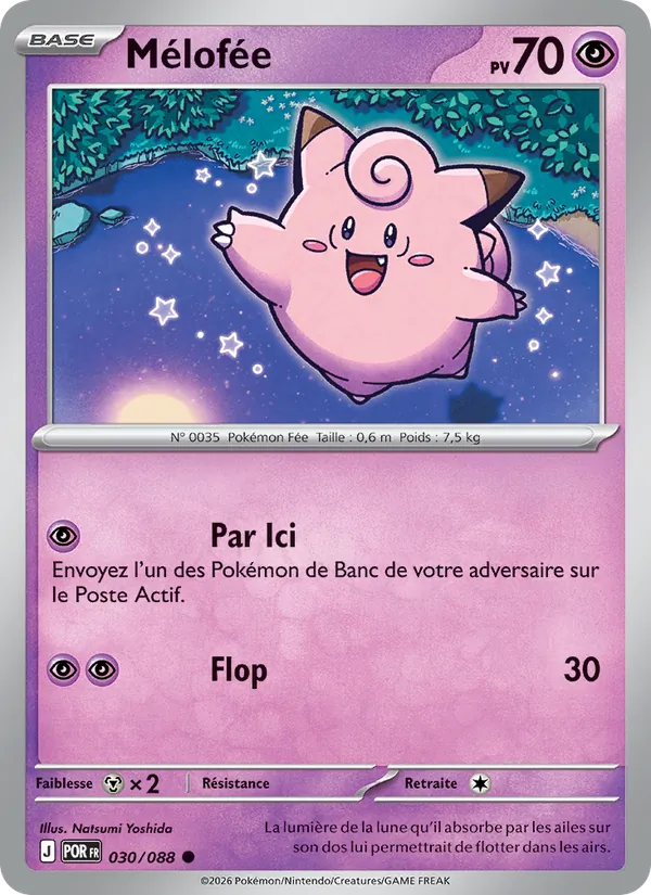 Carte Pokémon Mélofée 030/88 de l'extension Équilibre Parfait
