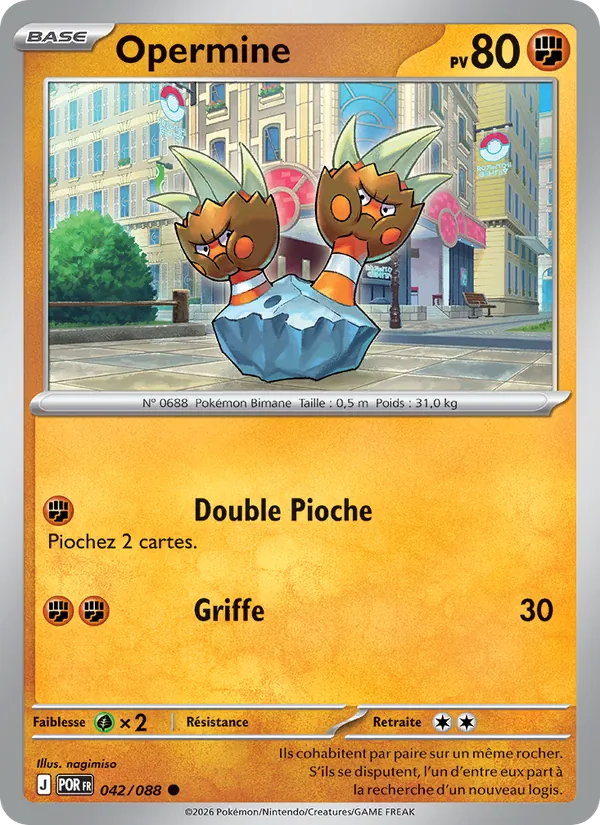Carte Pokémon Opermine 042/88 de l'extension Équilibre Parfait