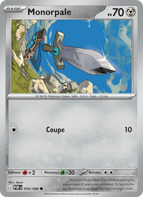 Carte Pokémon Monorpale 056/88 de l'extension Équilibre Parfait