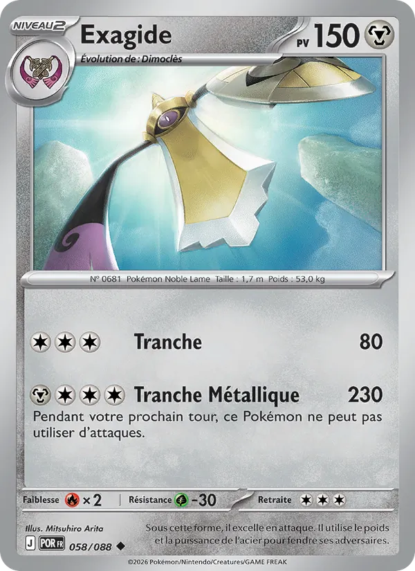 Carte Pokémon Exagide 058/88 de l'extension Équilibre Parfait