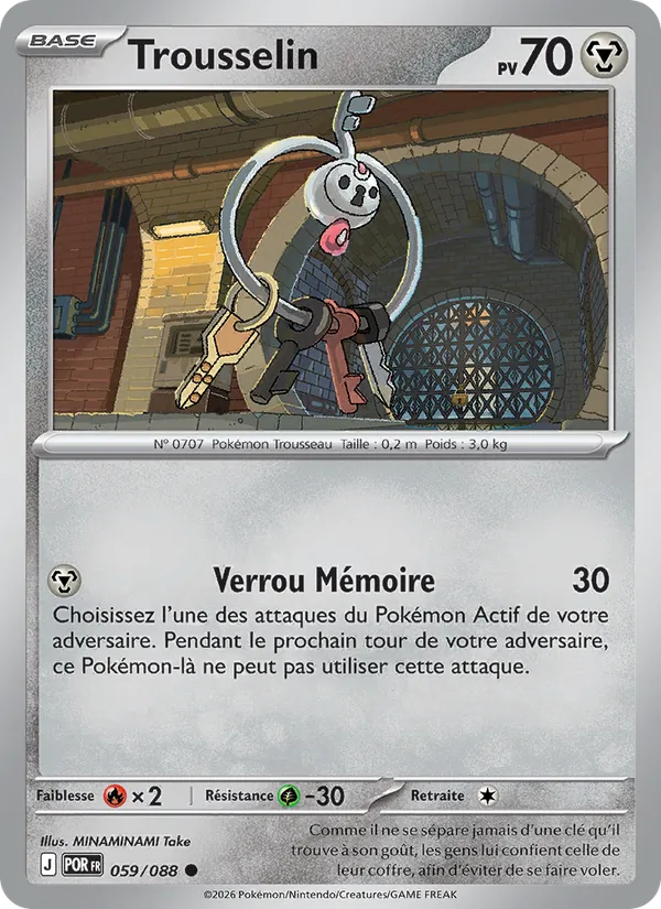Carte Pokémon Trousselin 059/88 de l'extension Équilibre Parfait