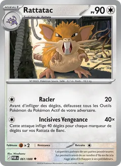 Carte Pokémon Rattatac 061