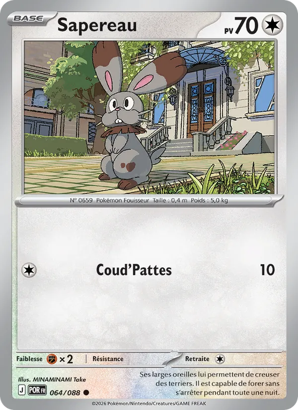 Carte Pokémon Sapereau 064/88 de l'extension Équilibre Parfait