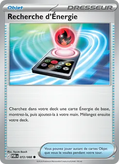 Carte Pokémon Recherche d'Énergie 072