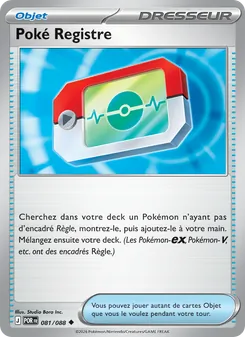 Carte Pokémon Poké Registre 081