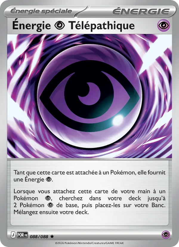 Carte Pokémon Énergie Psychic Télépathique 088/88 de l'extension Équilibre Parfait