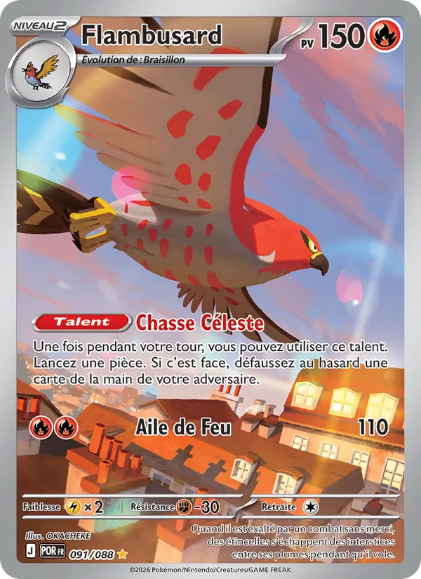Carte Pokémon Flambusard 091/88 de l'extension Équilibre Parfait