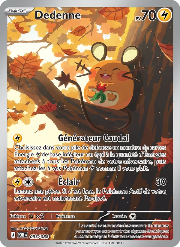Carte Pokémon Dedenne 093/88 de l'extension Équilibre Parfait