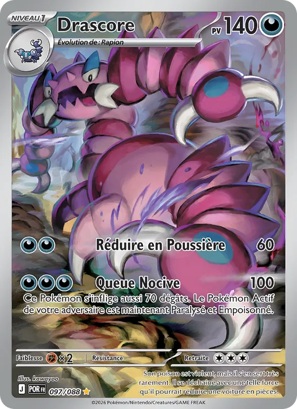 Carte Pokémon Drascore 097/88 de l'extension Équilibre Parfait