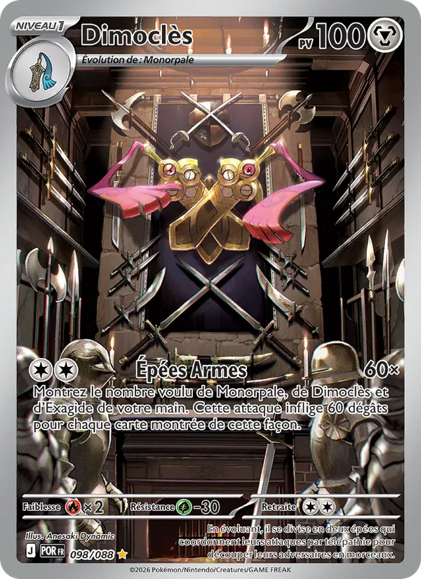 Carte Pokémon Dimoclès 098/88 de l'extension Équilibre Parfait