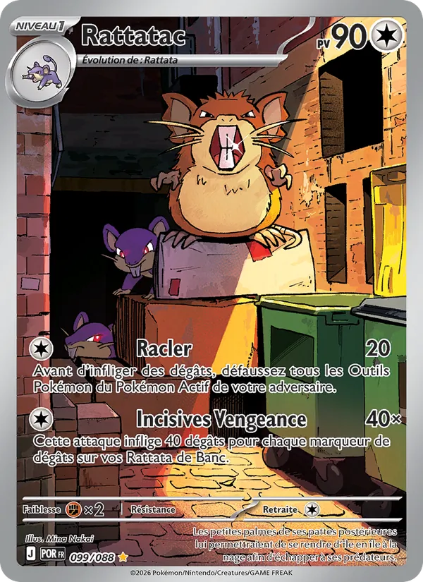 Carte Pokémon Rattatac 099/88 de l'extension Équilibre Parfait