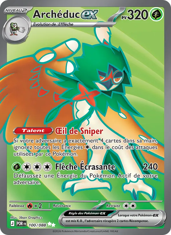 Carte Pokémon Archéduc-ex 100/88 de l'extension Équilibre Parfait