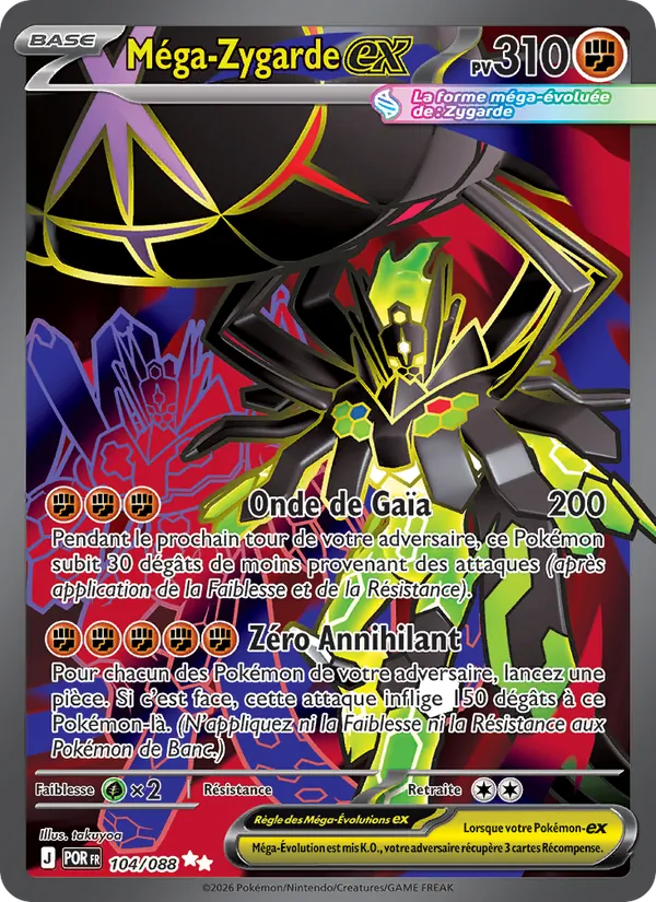 Carte Pokémon Méga-Zygarde-ex 104/88 de l'extension Équilibre Parfait