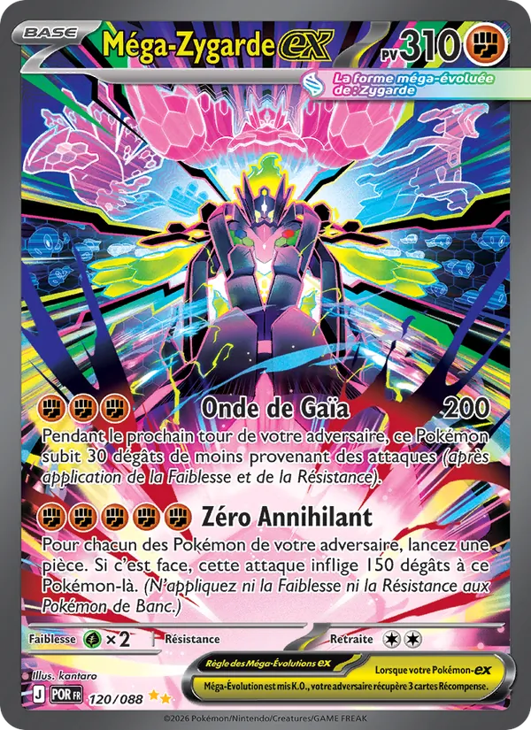 Carte Pokémon Méga-Zygarde-ex 120/88 de l'extension Équilibre Parfait