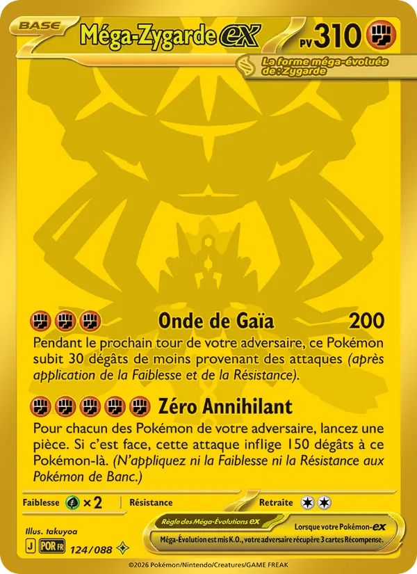 Carte Pokémon Méga-Zygarde-ex 124/88 de l'extension Équilibre Parfait