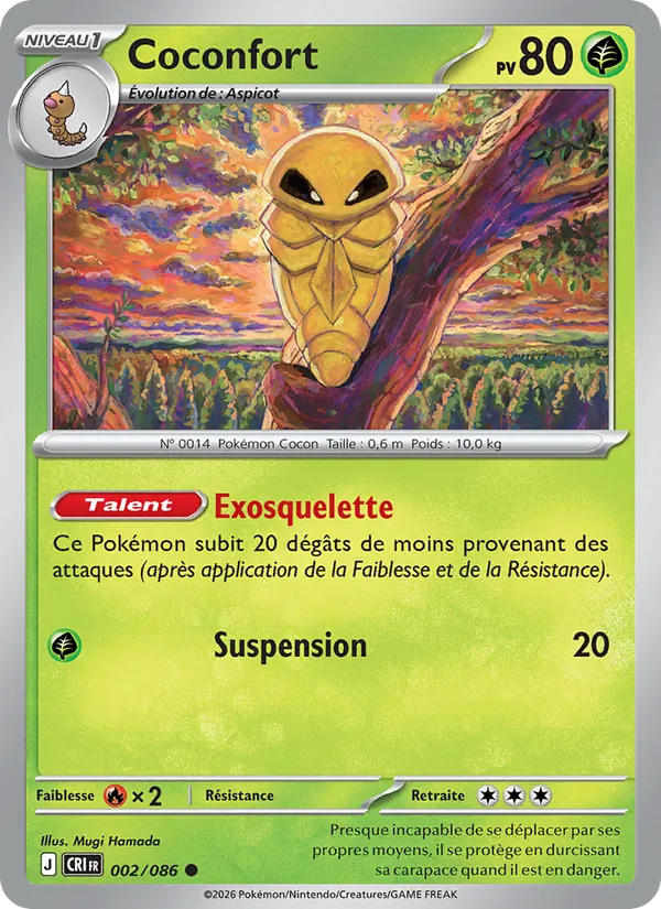 Carte Pokémon Coconfort 002/86 de l'extension Chaos Ascendant
