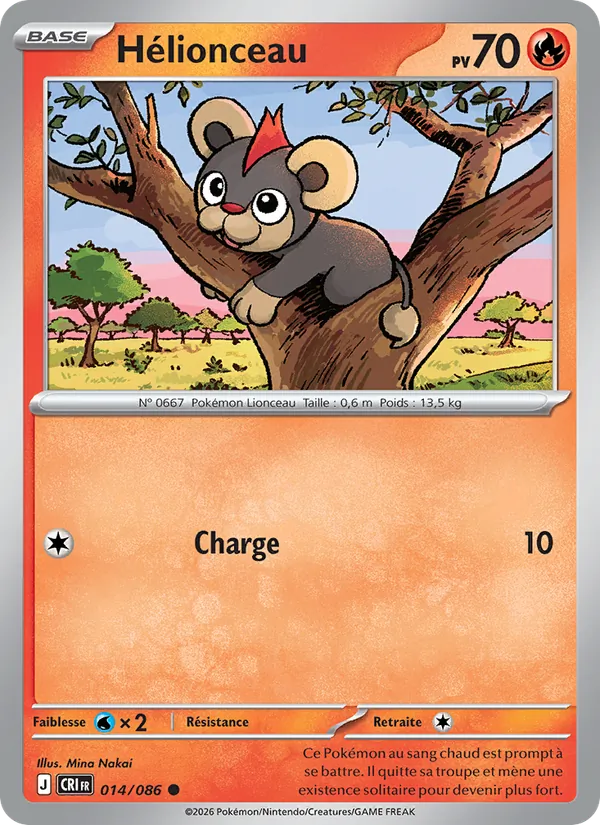 Carte Pokémon Hélionceau 014/86 de l'extension Chaos Ascendant