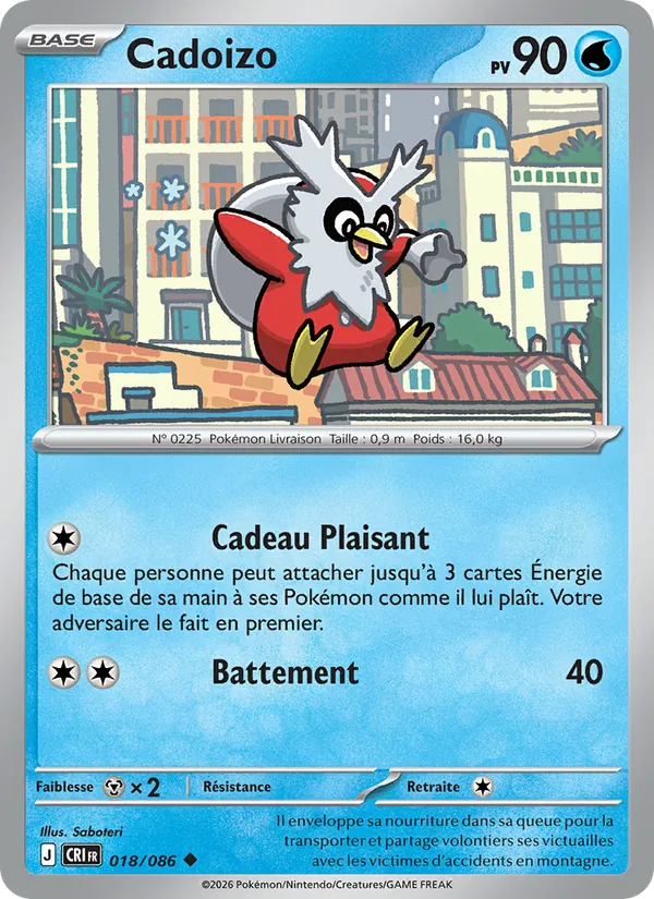 Carte Pokémon Cadoizo 018/86 de l'extension Chaos Ascendant