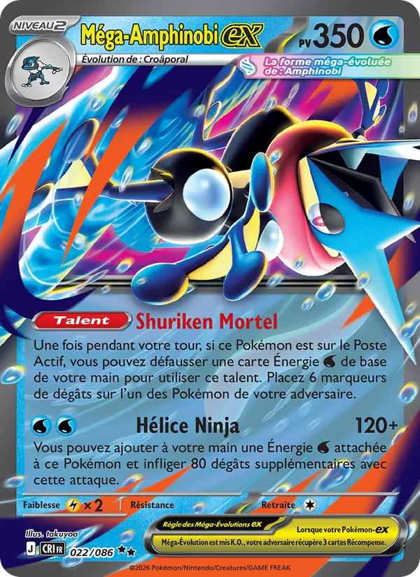 Carte Pokémon Méga-Amphinobi-ex 022/86 de l'extension Chaos Ascendant