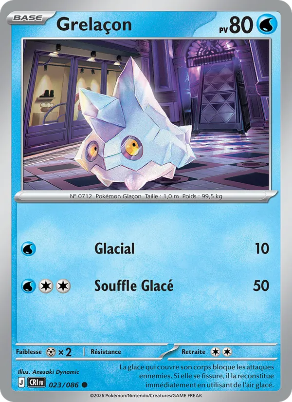 Carte Pokémon Grelaçon 023/86 de l'extension Chaos Ascendant