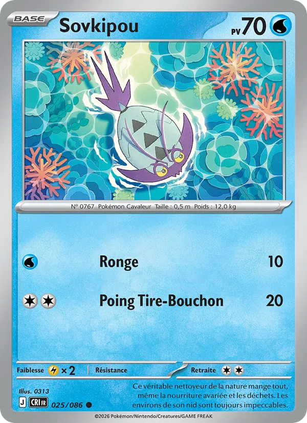 Carte Pokémon Sovkipou 025/86 de l'extension Chaos Ascendant
