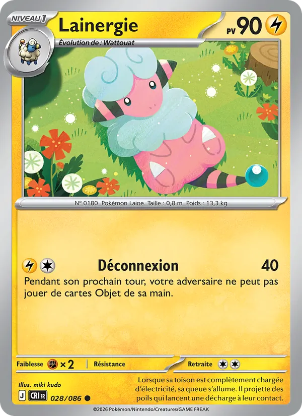 Carte Pokémon Lainergie 028/86 de l'extension Chaos Ascendant