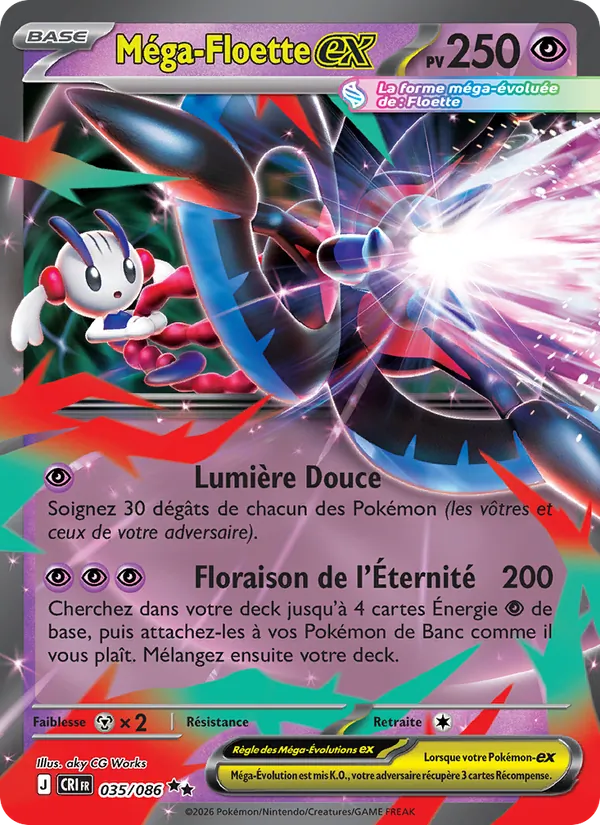 Carte Pokémon Méga-Floette-ex 035/86 de l'extension Chaos Ascendant