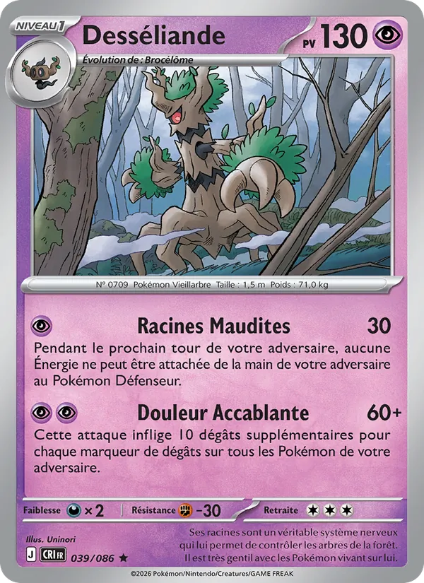 Carte Pokémon Desséliande 039/86 de l'extension Chaos Ascendant