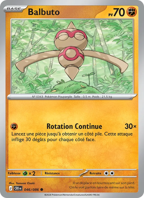 Carte Pokémon Balbuto 046/86 de l'extension Chaos Ascendant