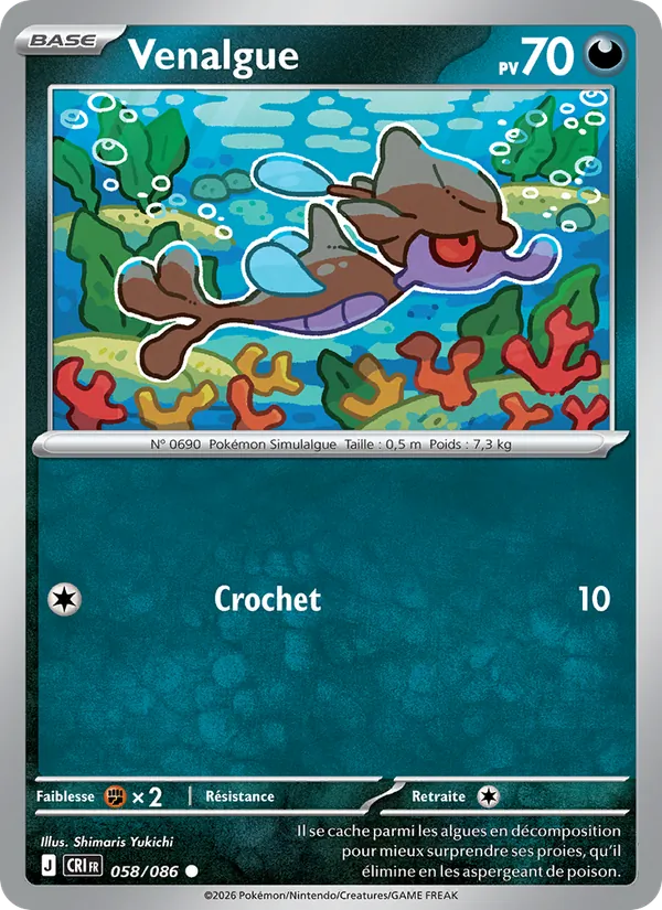 Carte Pokémon Venalgue 058/86 de l'extension Chaos Ascendant
