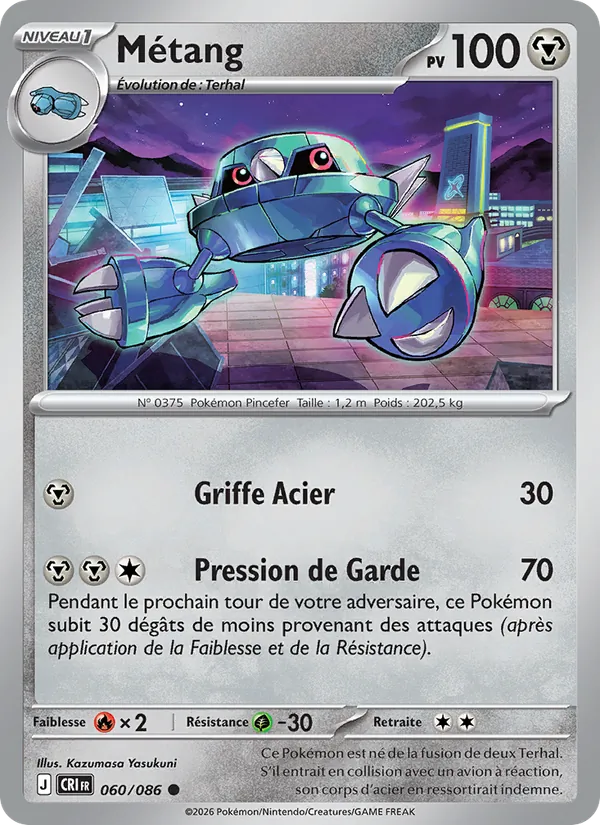 Carte Pokémon Métang 060/86 de l'extension Chaos Ascendant
