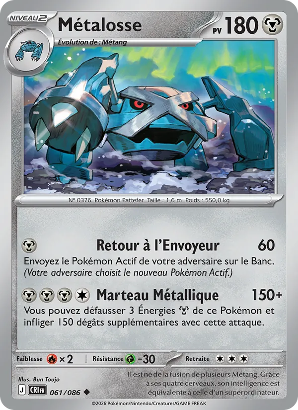 Carte Pokémon Métalosse 061/86 de l'extension Chaos Ascendant