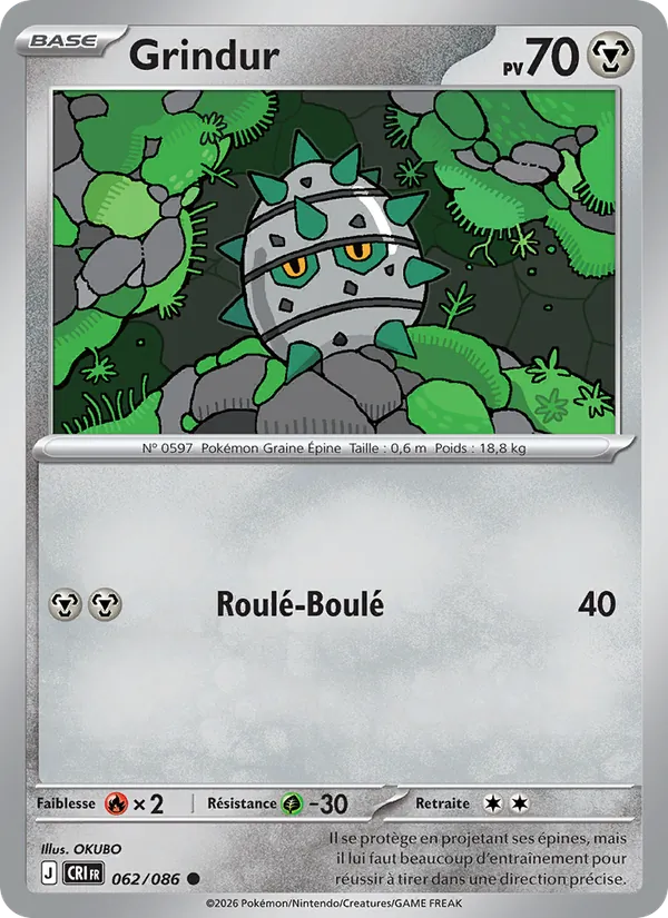 Carte Pokémon Grindur 062/86 de l'extension Chaos Ascendant