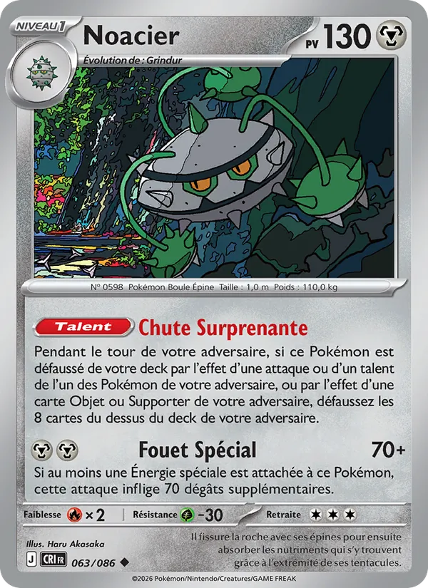 Carte Pokémon Noacier 063/86 de l'extension Chaos Ascendant