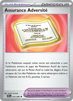 Carte Pokémon Assurance Adversité 074