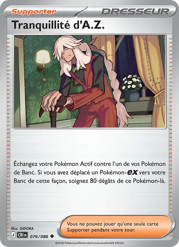 Carte Pokémon Tranquillité d'A.Z. 076/86 de l'extension Chaos Ascendant