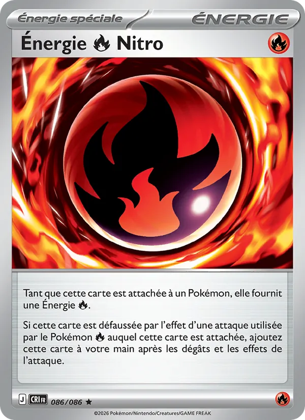 Carte Pokémon Énergie Fire Nitro 086/86 de l'extension Chaos Ascendant