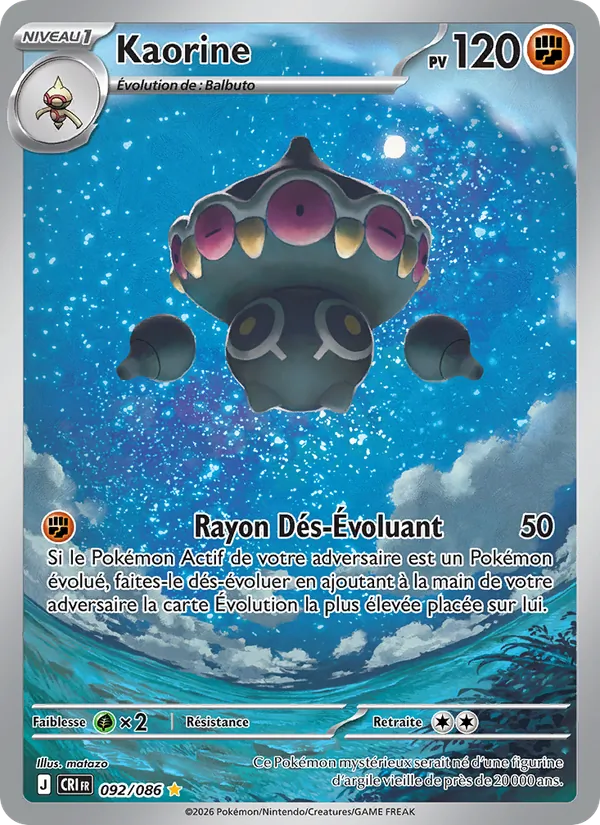 Carte Pokémon Kaorine 092/86 de l'extension Chaos Ascendant
