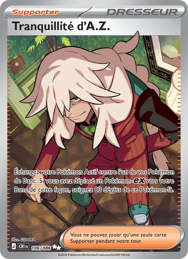 Carte Pokémon Tranquillité d'A.Z. 106/86 de l'extension Chaos Ascendant