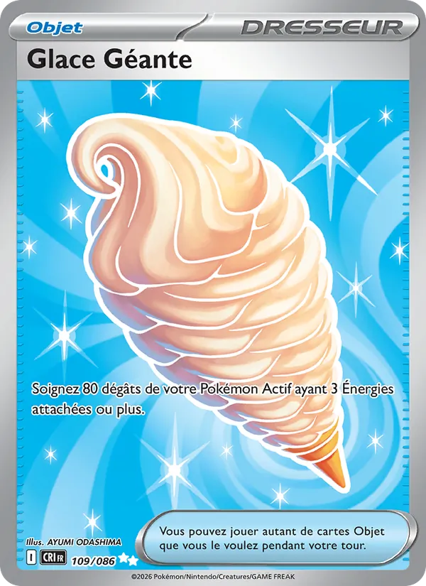 Carte Pokémon Glace Géante 109/86 de l'extension Chaos Ascendant