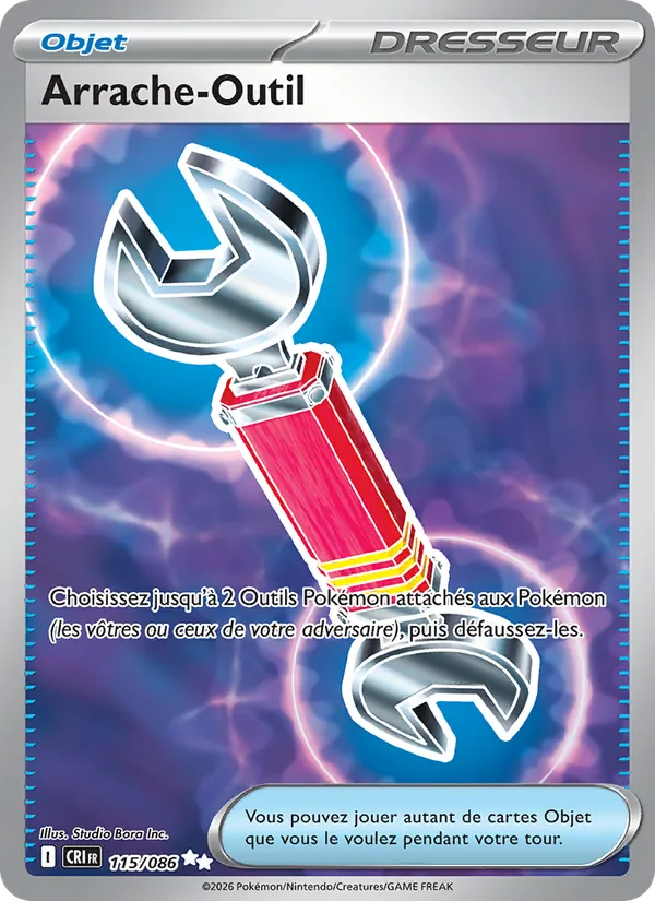 Carte Pokémon Arrache-Outil 115/86 de l'extension Chaos Ascendant