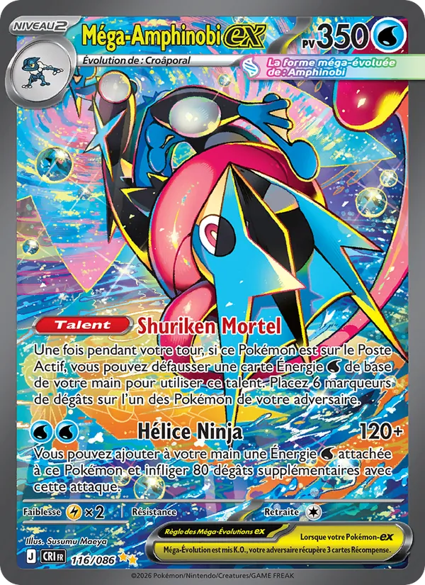 Carte Pokémon Méga-Amphinobi-ex 116/86 de l'extension Chaos Ascendant